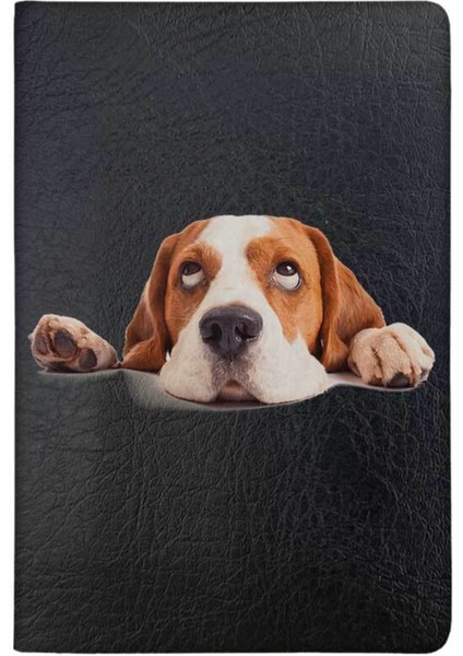 Yavru Beagle Desenli Deri Pet Evcil Hayvan Kedi Köpek Pasaport Sağlık Karnesi Kabı Kılıfı