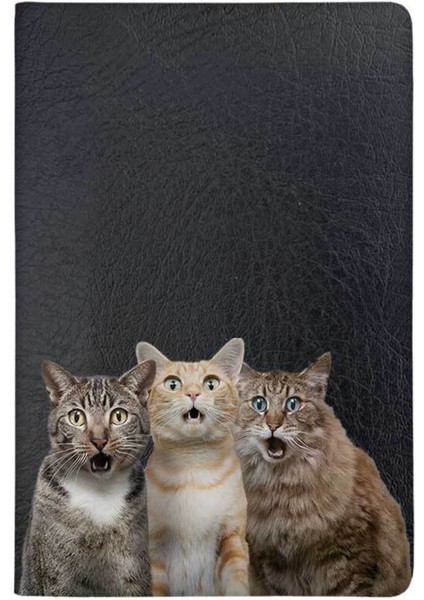 Şapşik Kediler Desenli Deri Pet Evcil Hayvan Kedi Köpek Pasaport Sağlık Karnesi Kabı Kılıfı