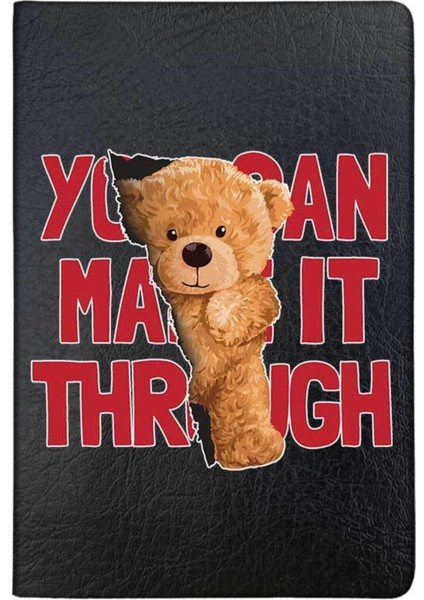 Ayı Teddy Desenli Deri Pet Evcil Hayvan Kedi Köpek Pasaport Sağlık Karnesi Kabı Kılıfı