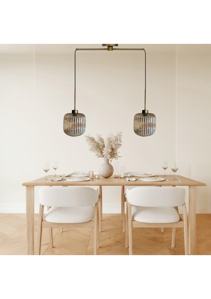 Ikili Mopa Cam Bal Rengi Metal Çubuk Avize Ince Eskitme Başlık Retro Sarkıt Lamba Salon Aydınlatma fiyatları