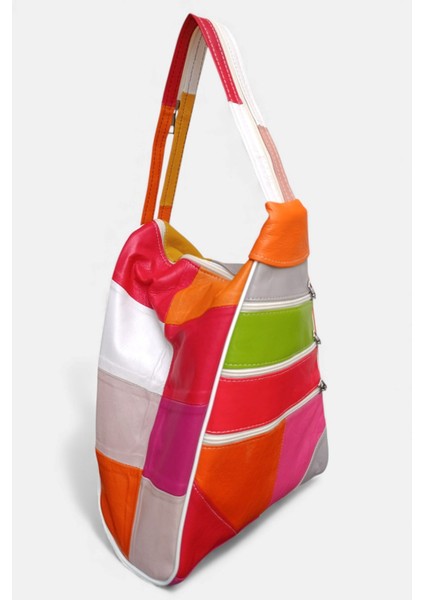 Hakiki Deri Çok Gözlü Sırt ve Omuz Çantası LD619