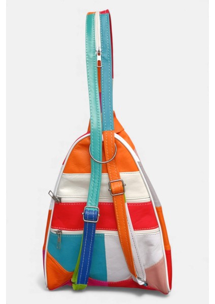 Hakiki Deri Çok Gözlü Sırt ve Omuz Çantası LD619