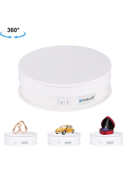 Puluz 15 cm USB Elektrikli Döner Platform | 1-5 kg Taşıma Kapasiteli Ürün Fotoğraf ve Video Standı