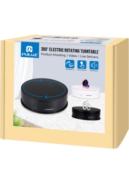 Puluz 15 cm USB Elektrikli Döner Platform | 1-5 kg Taşıma Kapasiteli Ürün Fotoğraf ve Video Standı