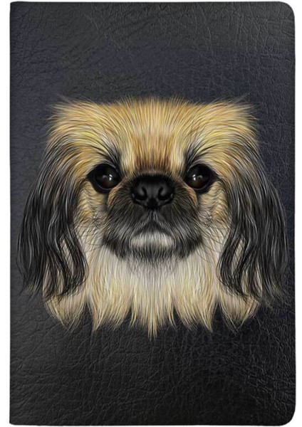 Pekingese Desenli Deri Pet Evcil Hayvan Kedi Köpek Pasaport Sağlık Karnesi Kabı Kılıfı