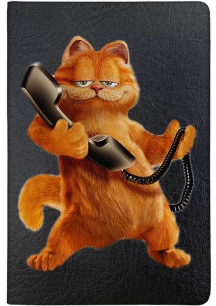 Garfield Desenli Deri Pet Evcil Hayvan Kedi Köpek Pasaport Sağlık Karnesi Kabı Kılıfı