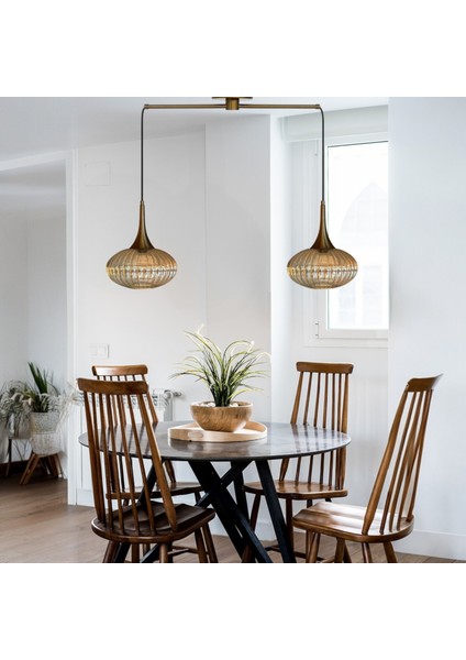 Elegant Cam Bal Rengi Ikili Metal Çubuk Avize Eskitme Külah Başlık Sarkıt Lamba Salon Aydınlatma modelleri