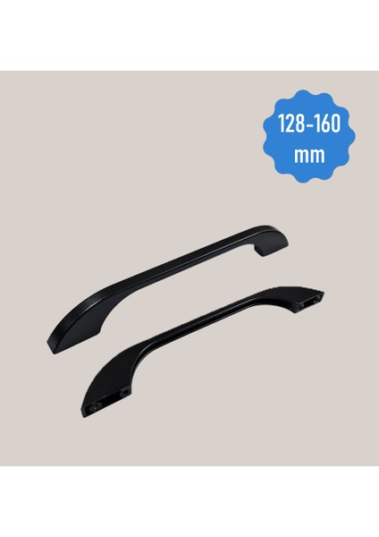 Emir 128-160 mm Alüminyum Metal Siyah Dolap Çekmece Kulpları