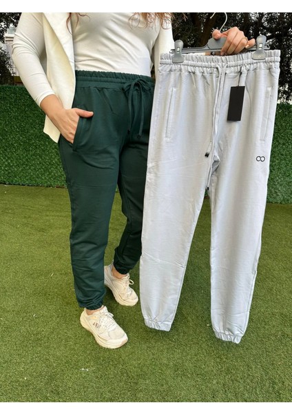 Lastikli Paça Zümrüt Rengi Eşofman Altı