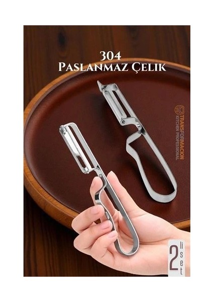 Soyacak Seti- Sebze Soyacağı Profesyonel Paslanmaz Çelik 2 Li Set