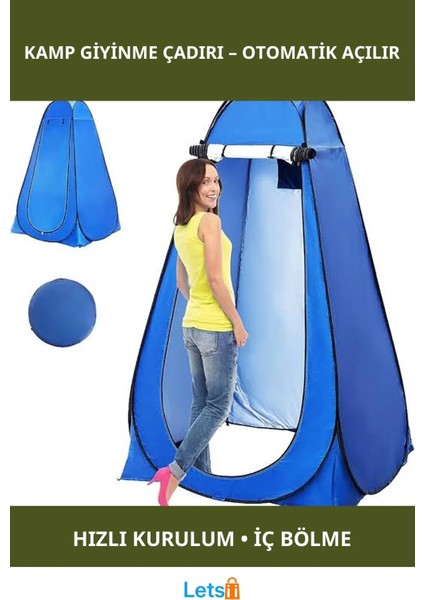 Otomatik Açılan Giyinme Çadırı 120X120X190 cm Dayanıklı Malzeme