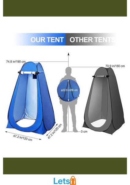 Otomatik Açılan Giyinme Çadırı 120X120X190 cm Dayanıklı Malzeme indirimleri