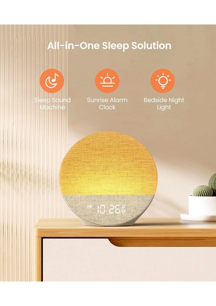 Dreamegg Sunrise 1 - Gün Doğumu Çalar Saati, Uyku Için 29 Sesli Makine - Koyu Haki fiyatları