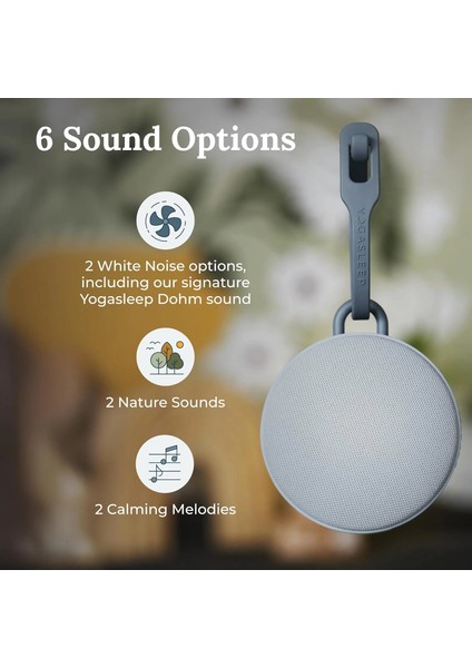 Yogasleep Hushh 2 Taşınabilir Ses Makinesi - Aydınlatmalı Düğmeler - Ay Işığı Mavisi modelleri
