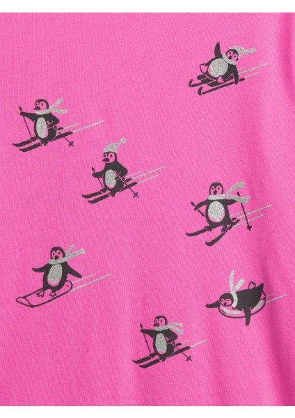 Kız Çocuk Pembe Grafik Baskılı T-Shirt fiyatları