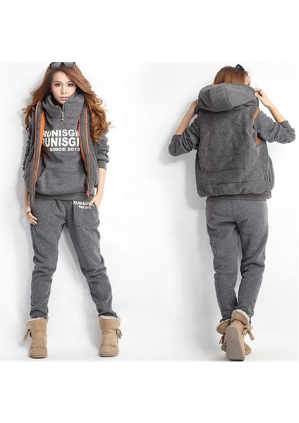 Günlük Kışlık Şık ve Rahat Üçlü Kadın Eşofman Takımı fırsatları