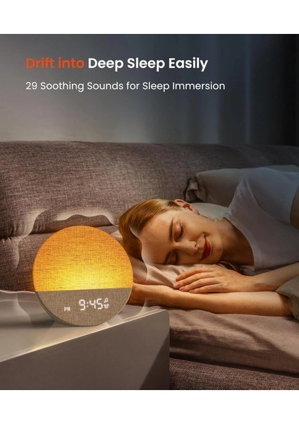 Dreamegg Sunrise 1 - Gün Doğumu Çalar Saati, Uyku Için 29 Sesli Makine - Mavi indirimleri