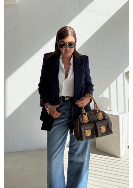 Lacivert Daldiwon Astarlı Blazer Ceket