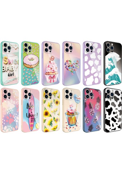 iPhone 12 Pro Kılıf Kamera Korumalı Desenli Sert Silikon Inc Epoksi Kapak-No4 modelleri