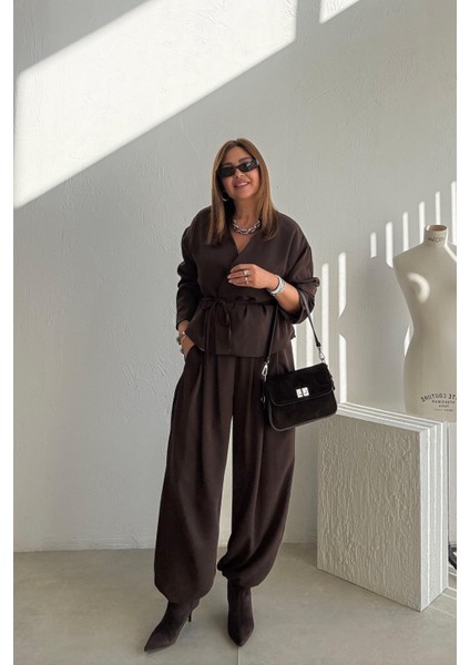 Kahverengi Şalvar Pantolonlu Takım fiyatları