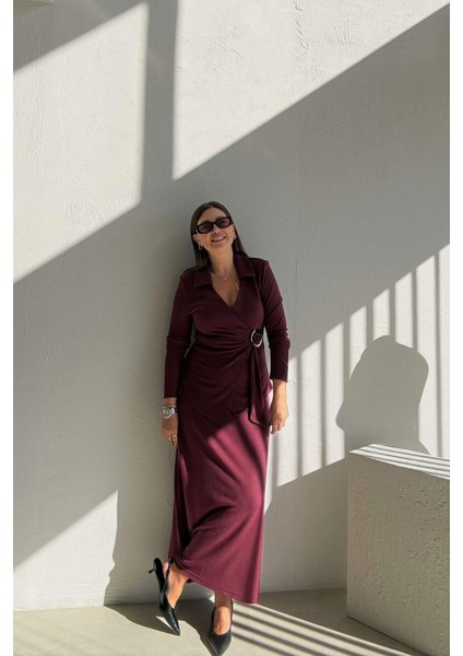 Bordo Yumoş Etek Bluz Takım fiyatları