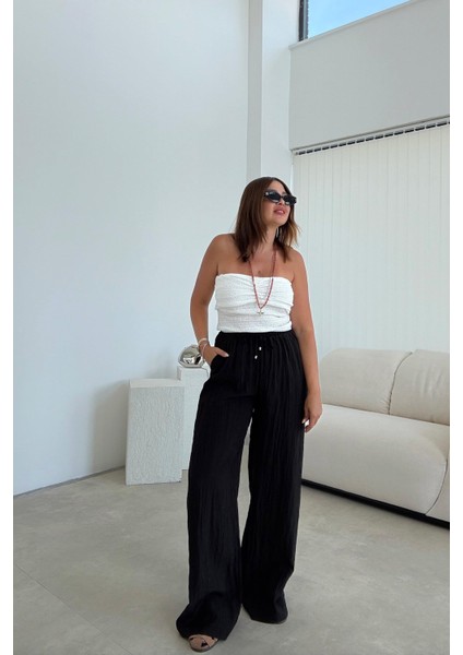 Siyah Salaş Pantolon