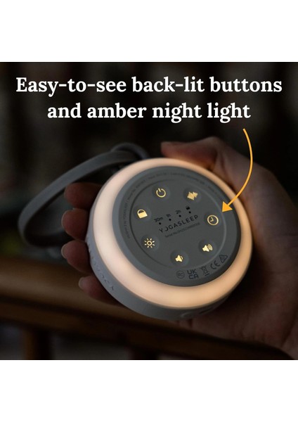 Yogasleep Hushh 2 Taşınabilir Ses Makinesi - Aydınlatmalı Düğmeler - Gri modelleri