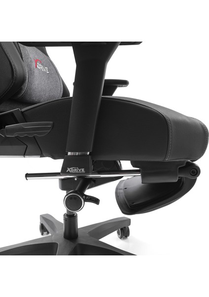 Fırtına Profesyonel Oyuncu Koltuğu Ayak Uzatmalı Kumaş Gri/siyah