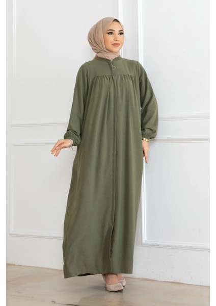 Robalı Mevlana Kesim Günlük Ferace Haki