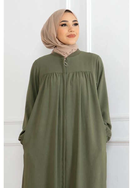 Robalı Mevlana Kesim Günlük Ferace Haki indirimleri