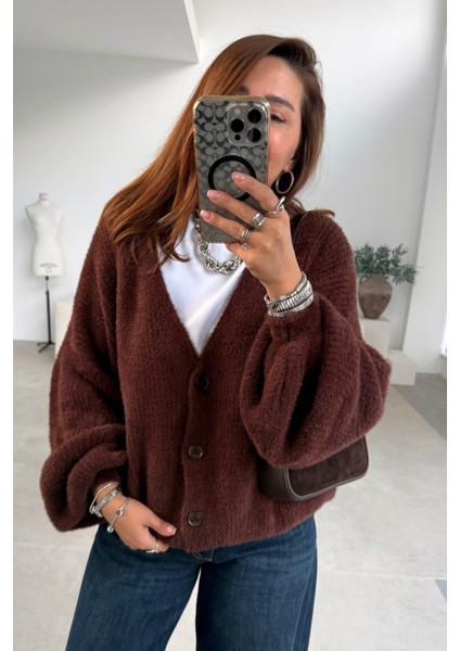 Kahverengi Yumoş Hırka modelleri