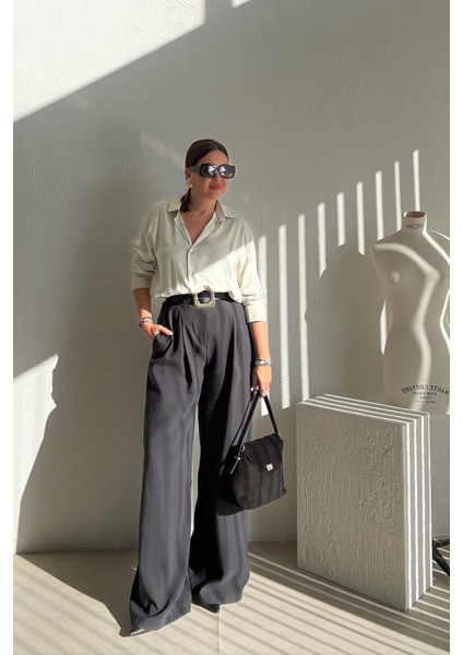 Siyah Gold Toka Kemerli Pantolon modelleri