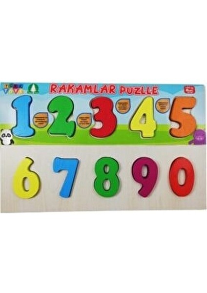 Ahşap Puzzle 3'ü 1 Arada Alfabe Geometri Sayılar Renkli Ahşap Parçalar 10 Parça