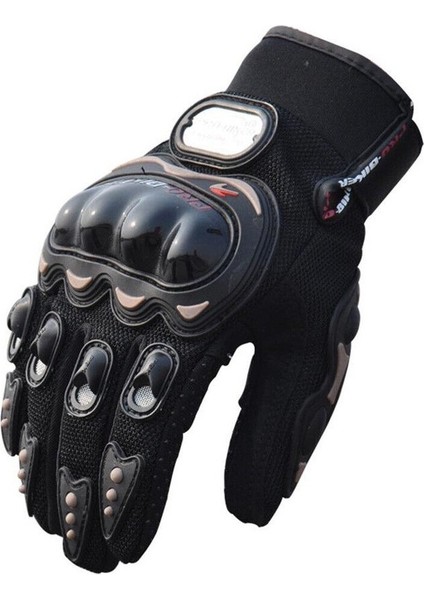 Profesyonel Korumalı Motosiklet Eldiveni – Nefes Alabilir Yapı, Kaymaz Avuç Içi, Dokunmatik Uyumlu