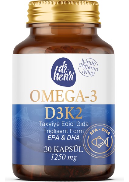 Dr.henri Balık Yağı Içeren Omega-3 D3 & K2 Vitamin 30 Tablet Takviye Edici Gıda 9