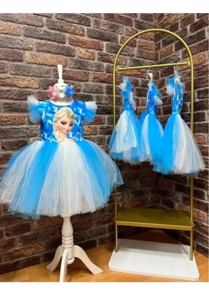 Elsa Baskılı Kız Elbise 2/9 Yaş modelleri