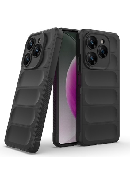 Tecno Spark 20 Pro 4g Kılıf Esnek Tpu Oyuklu Arka Yüzey Tasarımlı Inc Etnik Silikon Kapak - Siyah modelleri