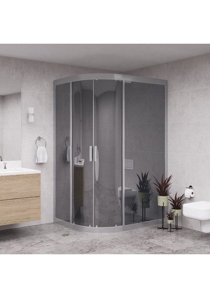 Silver Solis 6mm Reflekte Cam Asimetrik Oval Duşakabin