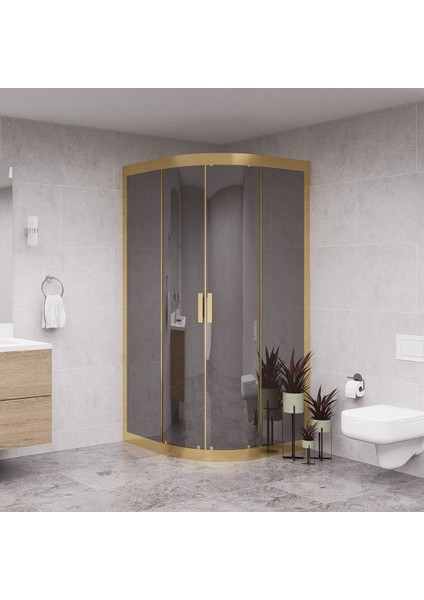 Gold Luna 6mm Reflekte Cam Oval Duşakabin