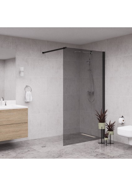 Black Septo 6mm Füme Cam Seperatör Duşakabin