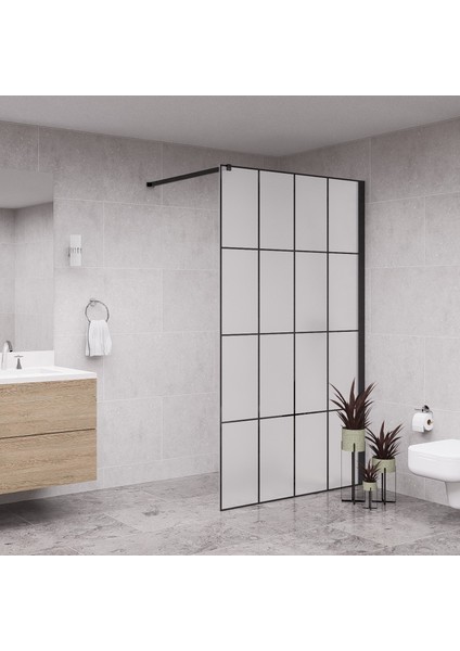 Black Septo 6mm Tam Kumlama Karolaj Cam Seperatör Duşakabin