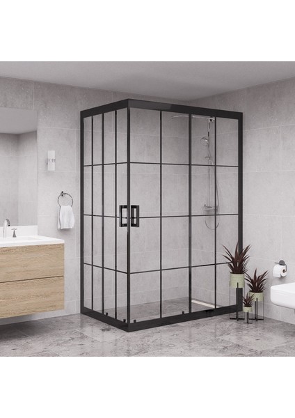 Black Diora 6mm Karolajlı Dikdörtgen Duşakabin