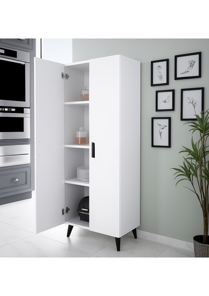 2 Kapaklı 4 Raflı Çok Amaçlı Dolap