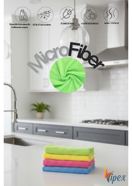 4 Adet 40X40 Ultra Emiciliğe Sahip 160 Gsm Mikrofiber Bez