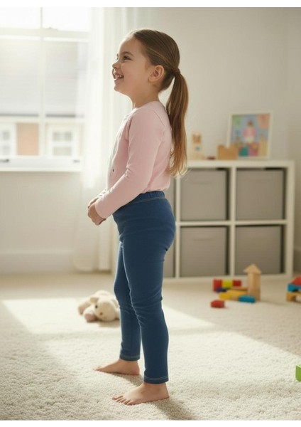 Kot Görünümlü Dikiş Detaylı Çocuk Örme Tayt modelleri