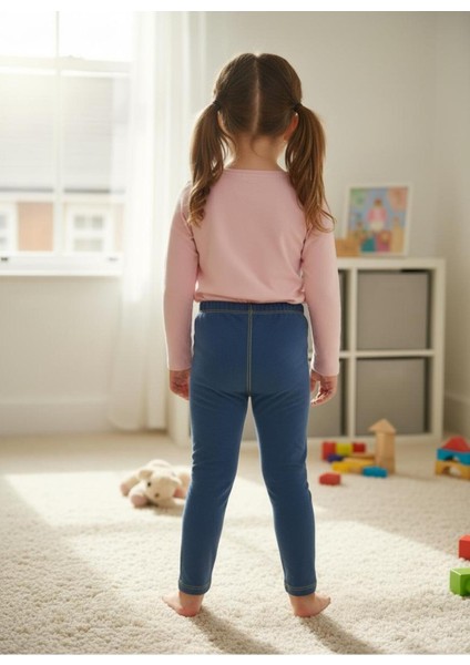 Kot Görünümlü Dikiş Detaylı Çocuk Örme Tayt fırsatları