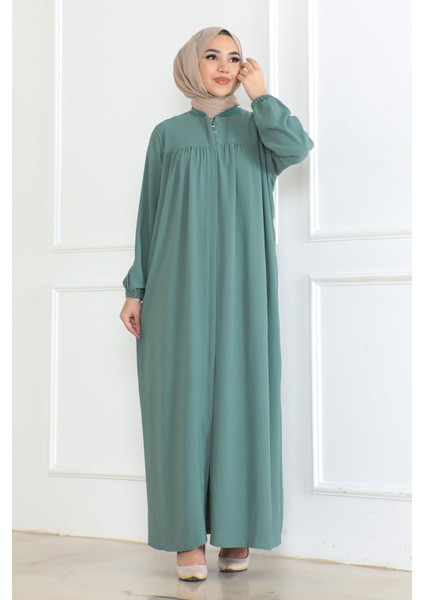 Robalı Mevlana Kesim Günlük Ferace Haki