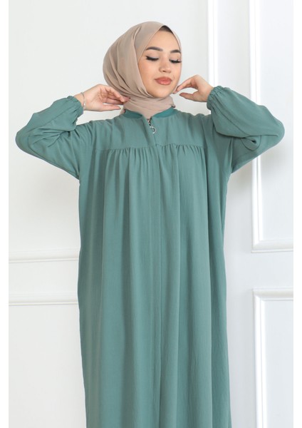 Robalı Mevlana Kesim Günlük Ferace Haki modelleri