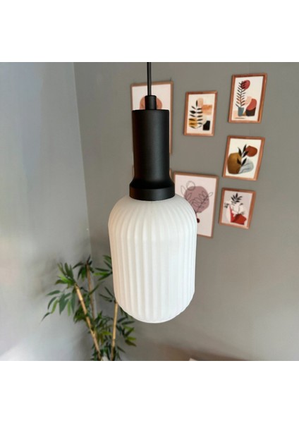 Wingmn Beyaz Cam Tekli Avize Siyah Fener Başlık Retro Sarkıt Lamba Restoran Salon Aydınlatma indirimleri