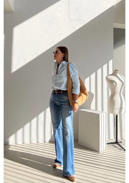 Mavi Kahve Kemerli Jean fiyatları